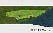 Satellite Panoramic Map of KIUNGA, darken