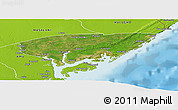 Satellite Panoramic Map of KIUNGA, physical outside