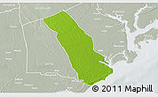 Physical 3D Map of MPEKETONI, lighten, semi-desaturated
