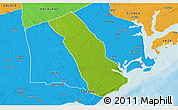 Physical 3D Map of MPEKETONI, political outside