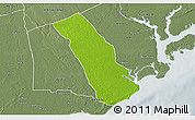Physical 3D Map of MPEKETONI, semi-desaturated
