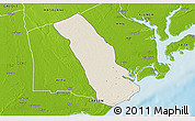 Shaded Relief 3D Map of MPEKETONI, physical outside