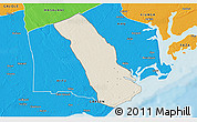 Shaded Relief 3D Map of MPEKETONI, political outside