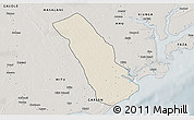Shaded Relief 3D Map of MPEKETONI, semi-desaturated