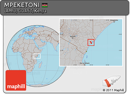 Gray Location Map of MPEKETONI