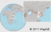 Gray Location Map of MPEKETONI, highlighted grandparent region, within the entire country