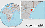 Gray Location Map of MPEKETONI, highlighted parent region