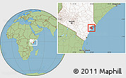 Savanna Style Location Map of MPEKETONI, highlighted country, highlighted parent region