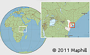 Savanna Style Location Map of MPEKETONI, highlighted grandparent region, within the entire country