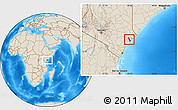 Shaded Relief Location Map of MPEKETONI