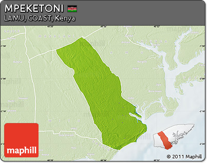 Physical Map of MPEKETONI, lighten