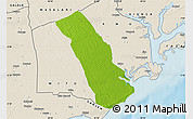 Physical Map of MPEKETONI, shaded relief outside