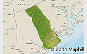 Satellite Map of MPEKETONI, shaded relief outside