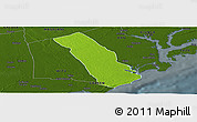 Physical Panoramic Map of MPEKETONI, darken