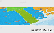 Physical Panoramic Map of MPEKETONI, political outside