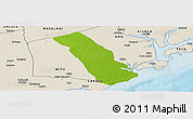 Physical Panoramic Map of MPEKETONI, shaded relief outside