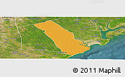Political Panoramic Map of MPEKETONI, satellite outside