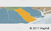 Political Panoramic Map of MPEKETONI, semi-desaturated