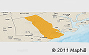 Political Panoramic Map of MPEKETONI, shaded relief outside