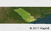 Satellite Panoramic Map of MPEKETONI, darken