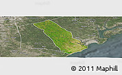 Satellite Panoramic Map of MPEKETONI, semi-desaturated
