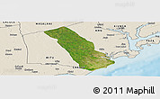 Satellite Panoramic Map of MPEKETONI, shaded relief outside