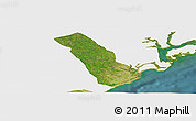 Satellite Panoramic Map of MPEKETONI, single color outside