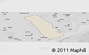 Shaded Relief Panoramic Map of MPEKETONI, desaturated