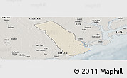 Shaded Relief Panoramic Map of MPEKETONI, semi-desaturated