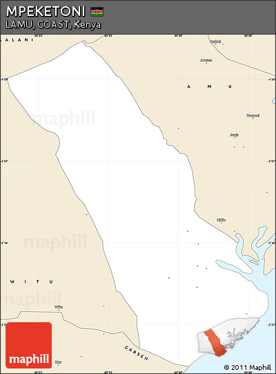 Classic Style Simple Map of MPEKETONI