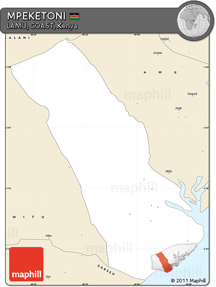 Classic Style Simple Map of MPEKETONI