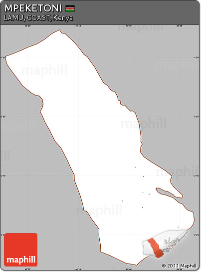 Gray Simple Map of MPEKETONI, cropped outside