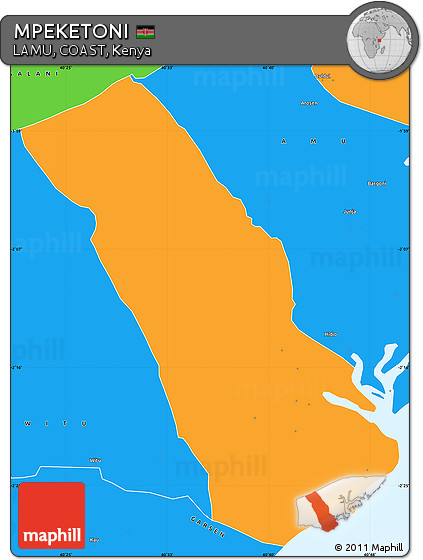 Political Simple Map of MPEKETONI