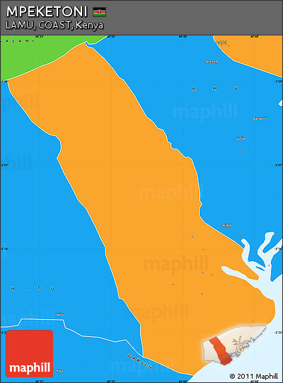 Political Simple Map of MPEKETONI