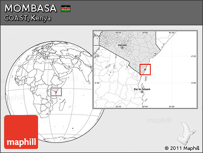 Blank Location Map of MOMBASA, highlighted country