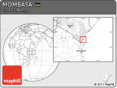 Blank Location Map of MOMBASA, highlighted parent region