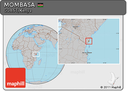 Gray Location Map of MOMBASA