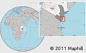 Gray Location Map of MOMBASA, highlighted country, highlighted parent region