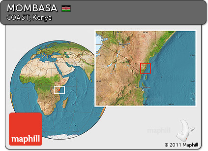 Satellite Location Map of MOMBASA