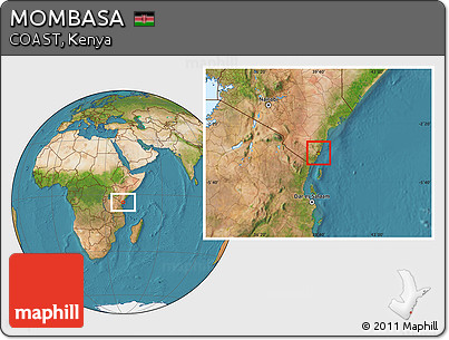 Satellite Location Map of MOMBASA