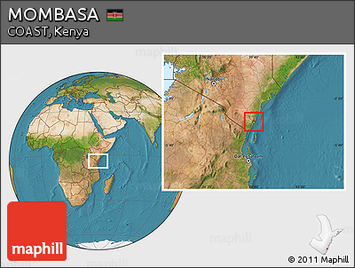 Satellite Location Map of MOMBASA