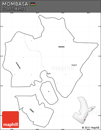 Blank Simple Map of MOMBASA, cropped outside