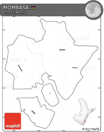 Blank Simple Map of MOMBASA, cropped outside