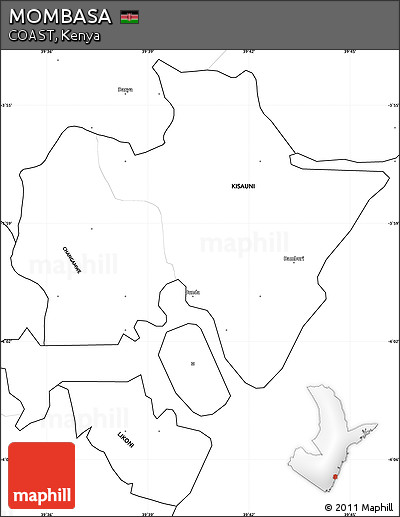 Blank Simple Map of MOMBASA