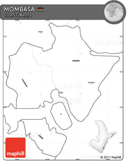 Blank Simple Map of MOMBASA