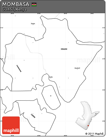 Blank Simple Map of MOMBASA