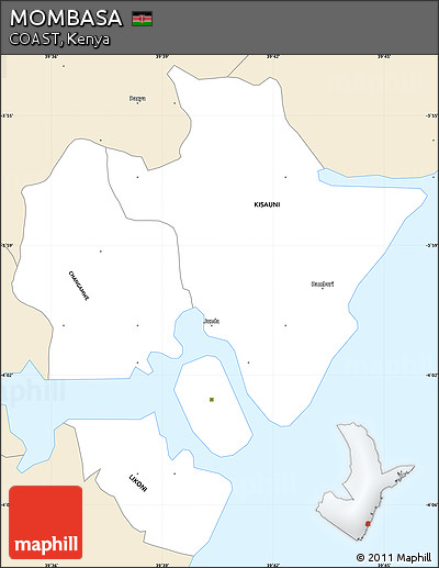 Classic Style Simple Map of MOMBASA