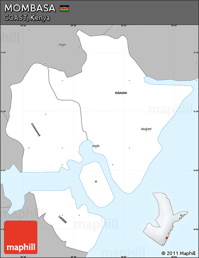 Gray Simple Map of MOMBASA