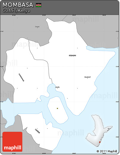 Gray Simple Map of MOMBASA