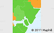 Political Shades Simple Map of MOMBASA, political outside